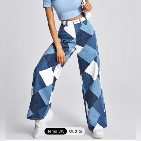 Cider Patchwork Jeans Size Large - Picture 3 of 6